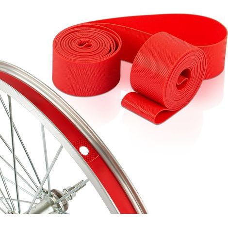 Fond de jante rouge pour deux roues de 26 pouces, fond de jante de 20 mm de large, bande de jante, ruban de jante de vélo. (1/5)