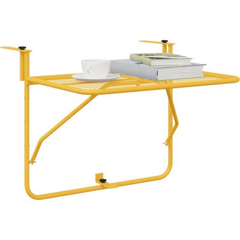 Maison Exclusive - Table Suspendue de Balcon Moutarde 60 x 39 x 65 cm Acier (1/5)