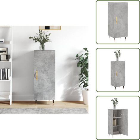 Buffet Gris béton 34,5x34x90 cm Bois d'ingénierie - Buffet Design Moderne - Meuble Rangement Gris - Commode Avec Portes - Buffet Salon - Buffet Cuisine (1/5)