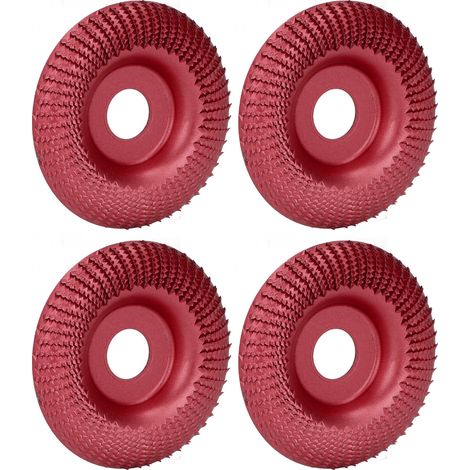 4 Stück Schleifscheiben 16 mm Edelstahl Schnellbearbeitung zum Schnitzen, Formen, Schleifen, Polieren und Polieren, weinrot (1/5)