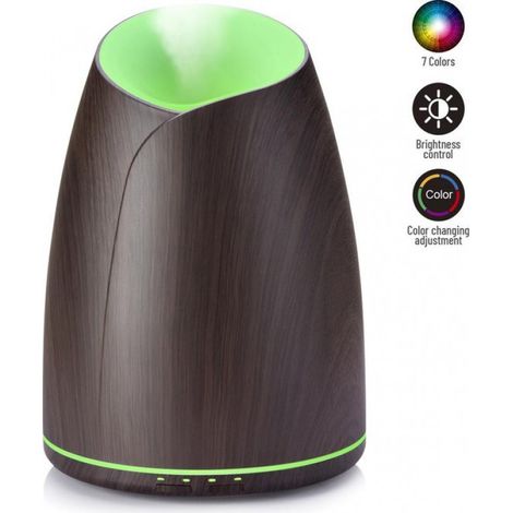 Aromadiffusor + Bluetooth-Lautsprecher mit 10 ml ätherischem Öl von Neutriherbs – Duft – Luftbefeuchter – Aromatherapie – 500 ml – Dunkelbraun (1/5)