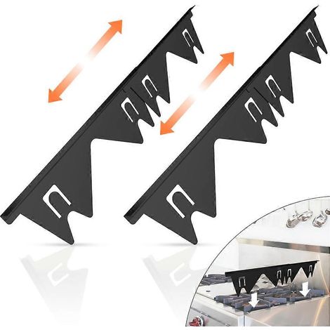 Ensemble de 2 couvercles d'espace pour comptoir de cuisinière en acier inoxydable, kits de garniture de longueur rétractable [jkw] (1/5)