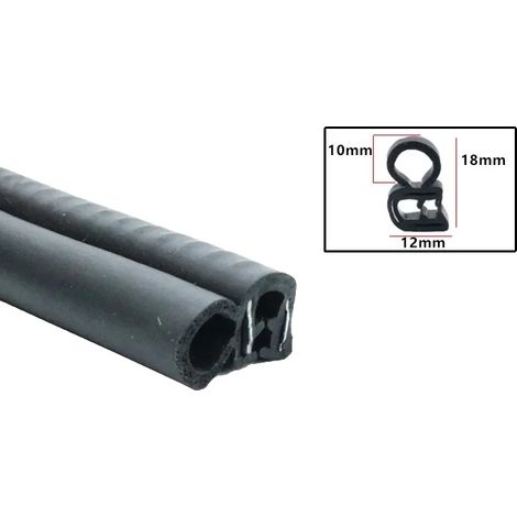 Protector de borde de puerta, caucho EPDM duradero, diseño en forma de U a prueba de polvo, C-13-b, 12 metros (1/2)