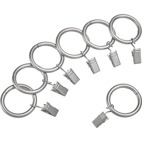 Befestigungsringe – 20er-Set – Silber – Innendurchmesser 3,2 cm – Kompatibel mit Gardinenstangen von 2,5 cm