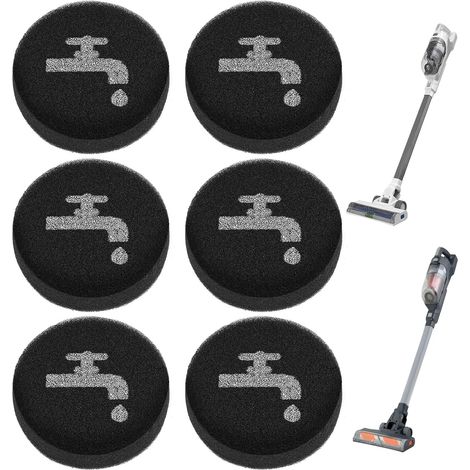 Lot de 6 filtres éponge compatibles avec les aspirateurs sans fil BLACK+DECKER POWERSERIES+ 16 V/20 V modèles BHFEA420J BHFEA520J BHFEA18D1, pièce de rechange BHFEAF1, accessoires pour aspirateur (1/5)