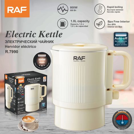 Bouilloire électrique européenne de 1 L avec revêtement intérieur en acier inoxydable, température constante et réglage à deux vitesses. (1/5)