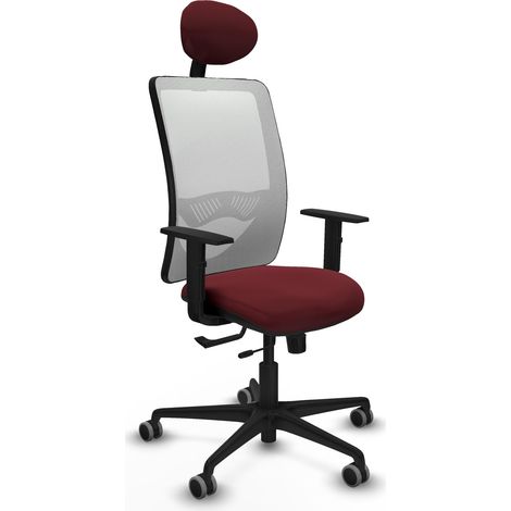 Silla de oficina piqueras y crespo Zulema cuero sintético granate (1/2)