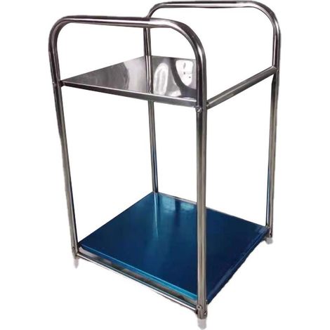 Étagère de rangement en acier inoxydable, support robuste, étagère latérale, support d'extrémité de Table pour salle de bain, chambre à coucher, deux couches (deux planches) (1/5)