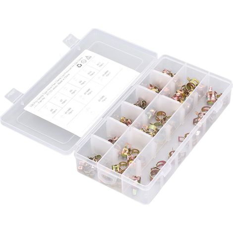 Jeu de 100 colliers de serrage flexibles, 10 diamètres différents, pinces polyvalentes pour tuyaux (réf. fournisseur A7793). (1/5)