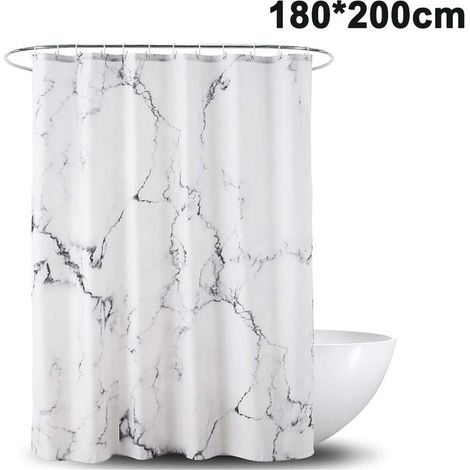 Marmor-Duschvorhang, Anti-Schimmel, Antibakteriell, Wasserdicht, Polyester mit 12 Duschvorhangringen, 3D-Digitaldruck, Duschvorhänge für Badewanne und Dusche im Badezimmer (1/5)
