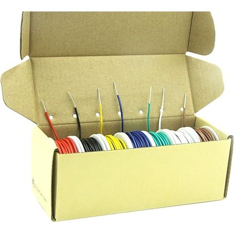 0.2mm² PVC Electrical Wire 24awg 7 Colours Kit 7 x 5 m Solid Cable  DIY High Purity Oxygen Solid Tinned Copper Cable (1/3)
