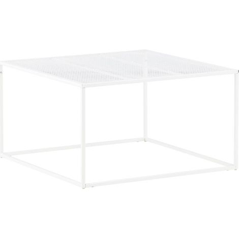 Table Basse en Métal "Netz" 80cm Blanc (1/5)
