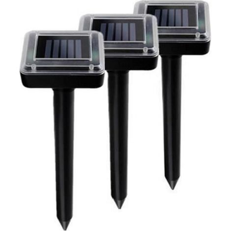 Set of 3 Solar-Powered Ultrasonic Mole Repellents
