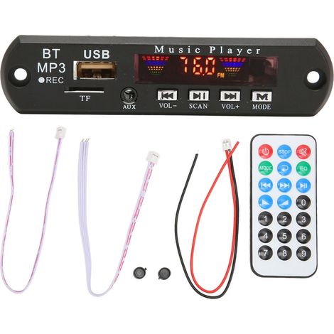 Carte décodeur audio Bluetooth 5.0 stable, module de décodage sans perte, DC12V, avec mémoire hors tension, pour voiture, support carte mémoire (1/5)