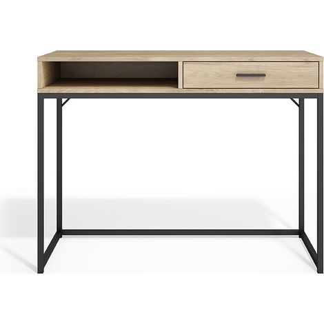 HERDASA, Bureau en mélamine 1 tiroir, Canterbury, chêne clair (1/5)
