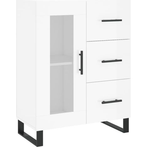 Sideboard/Anrichte/Buffet Hochglanz-Weiß 69,5x34x90 cm Holzwerkstoff LXWW419655 (1/5)