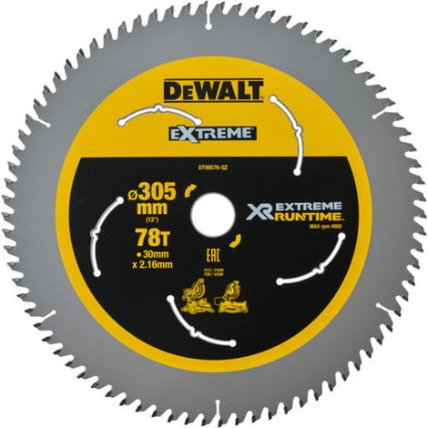 DEWALT DT99576-QZ EXTREME mitre saw blade 305mm x 30mm x 78T
