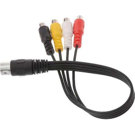 Câble audio de 30 cm avec prise DIN mâle 5 broches vers 4 prises RCA femelles. (1/4)