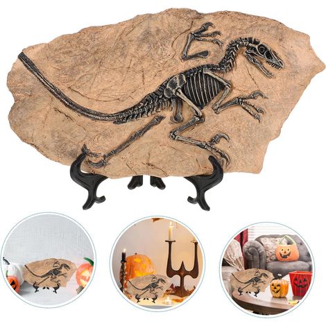 pièce (Tyrannosaurus Rex) Réplique de squelette de dinosaure en résine Fossile de dinosaure pour présentoir de livre de bureau (1/5)