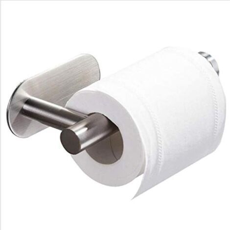 Porte-papier toilette sans perçage pour salle de bain et toilettes, acier inoxydable SUS304, nickel brossé (argent) (1/4)