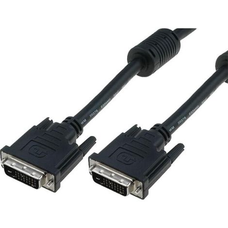 Cable dual link DVI-D -24-1- prise male des deux cotes 2m - Noir
