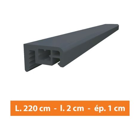 Direct Fenêtres – Couvre-joint PVC gris 220 cm – Largeur 20 mm – Épaisseur 10 mm – Matière PVC traité anti UV – Finition esthétique pour fenêtres et portes (1/2)