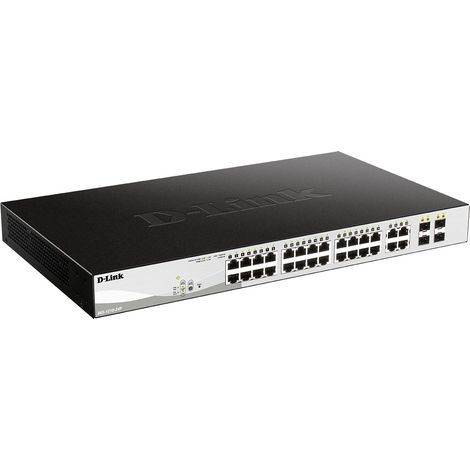 D-Link DGS-1210-24P commutateur réseau Géré L2 Gigabit Ethernet (10/100/1000) Connexion Ethernet, supportant l'alimentation via ce port (PoE) Noir (1/3)
