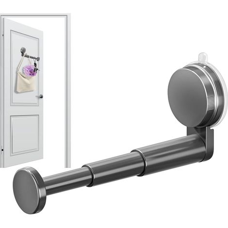 Porte-Manteaux Mural Rétractable Pliable, Barre Télescopique Gain de Place pour Chemises et Serviettes, Gris, à Un Rail avec Ventouse (1/5)