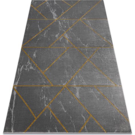 Exklusiv EMERALD Teppich 1012 glamour, stilvoll geometrisch Marmor grau / gold grey 80x150 cm