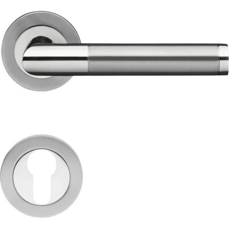 ENSEMBLE S/ROSACES RIO STEEL CLE I INOX POLI/SATINE