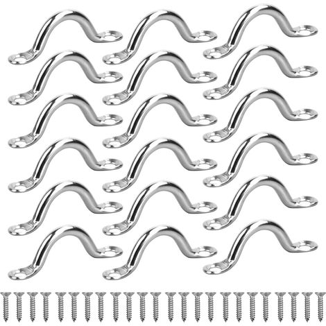 30 Pièces Boucles de Pont pour Kayaks, Boucle Pont Inox, Acier Inoxydable Plaque à œil 5 mm, avec 60 Vis pour Kayak Canoe Rigging (1/5)