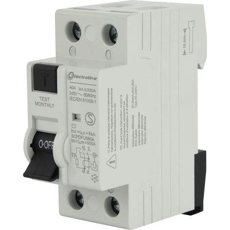 Interrupteur différentiel 40A, sensibilité 30mA, type AC (1/4)