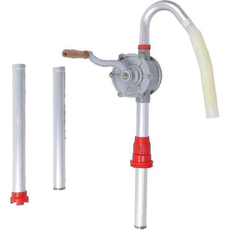 Pompe à huile pour fût de 130 cm, pompe manuelle en aluminium à manivelle rotative pour le transfert de carburant essence et diesel (garage). (1/4)