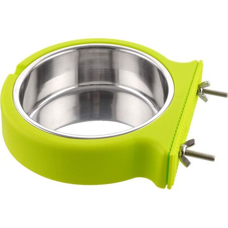 Caisse Chien Bol Amovible en Acier Inoxydable Gamelle à Suspendre pour Animal dômestique Cage Petit Bol d'eau Feeder Nourriture pour Chiens Chats Lapins Birdsgreen Pet Supplies Vert-Fei Yu (1/5)