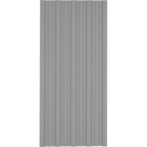 Panneaux de toiture 12 pcs Acier galvanisé Gris 100x45 cm vidaXL