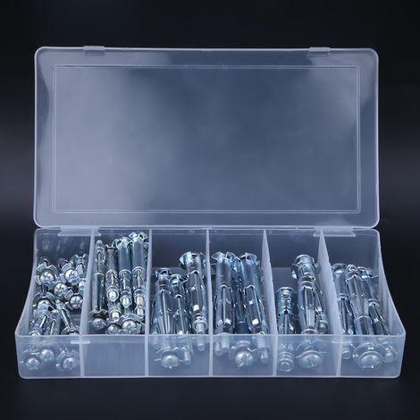 Coffret de 42 pièces comprenant des chevilles d'expansion M4-M6 et des vis à plâtre - accessoires pour outils à main industriels (1/5)