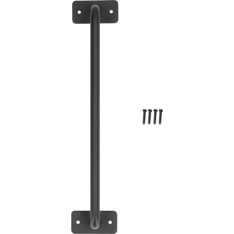 Poignée de porte en acier carbone, poignée de grange pour portes de garage, armoire et tiroirs, finition noire (1/5)