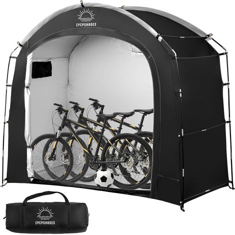 Abri de rangement pour vélo pour extérieur, étanche, anti-UV, abri de rangement pour vélo, moto, abri extérieur avec cadre en acier, housse en polyéthylène, fermeture éclair (1/5)