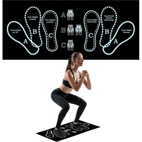 Tapis de squat antidérapant avec repères de position des pieds, accessoire de sport pour l'entraînement à domicile, conception scientifique antidérapante et amortissante, adapté à une utilisation (1/5)