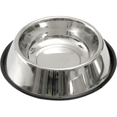 Ciotola in acciaio con bordo in gomma antiscivolo per cani 1800 ml