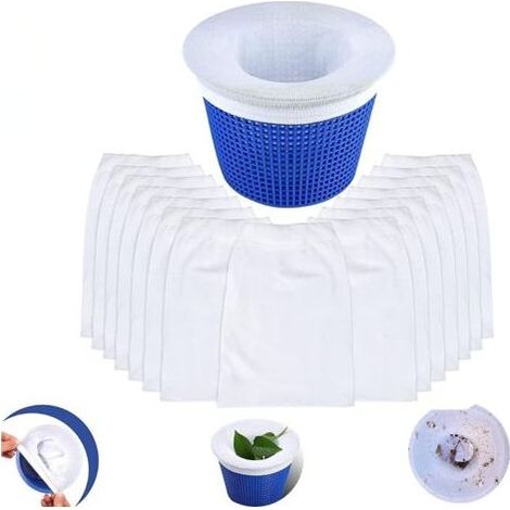 20pcs Pool Skimmer Socks,Chaussette skimmer piscine,Chaussette filtre Piscine,Prefiltre Skimmer Réutilisable et Super Élastique pour Peuvent Emprisonner Pollen,Feuilles,Cheveux,l'Huile,le (1/5)