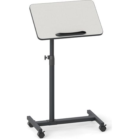 Tavolino da letto regolabile con piano girevole, grigio