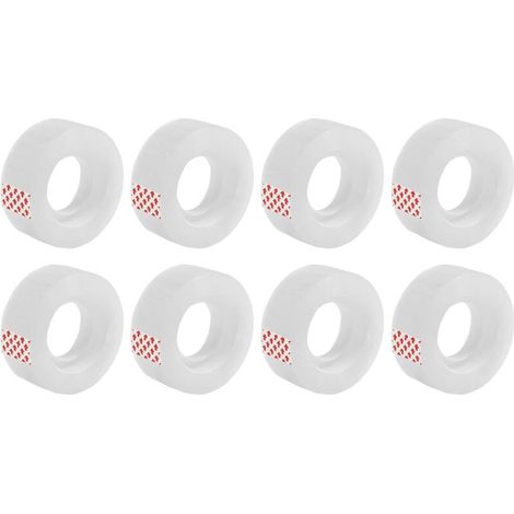 Transparentes Büroklebeband – Stark haftend – 8 Rollen, 18 mm x 12 m