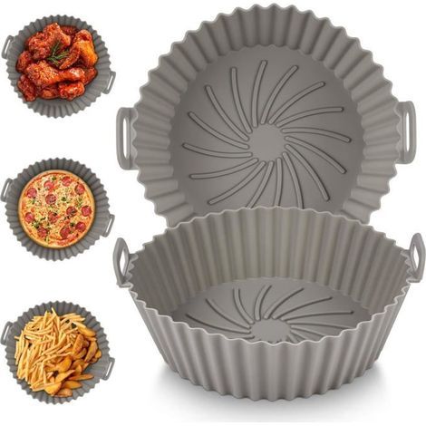 Cestello in silicone per friggitrice ad aria, 2 pezzi da 16,5 cm, cestello in silicone per friggitrice ad aria, microonde, stampo per torte, fornello. (1/5)