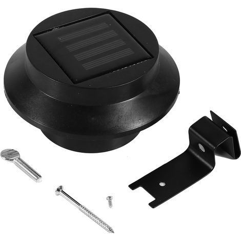 Lampe solaire extérieure à 3 LED, murale, pour jardin, allée ou clôture (noir et blanc chaud) (1/5)