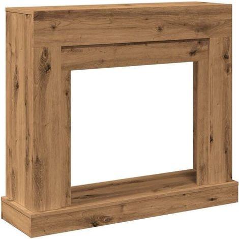 Manteau de cheminée en chêne massif, fabriqué à la main, 100 x 30 x 87,5 cm, bois d'ingénierie. (1/5)