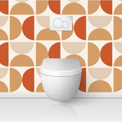 Crédence adhésive WC - Motif géométrique - 60x60 cm - Adhésif MAT (1/3)