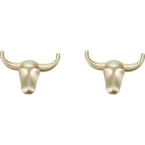Paquet de 2 patères en métal Taurus en alliage de zinc (1/5)