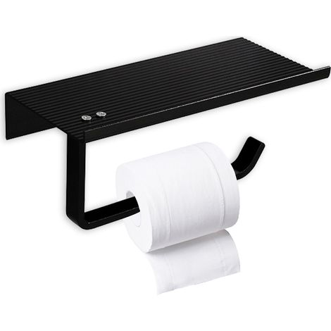 Soporte Para Papel Higiénico Y Teléfono - Acero Inoxidable SUS304 - Montaje En Pared Con Opción Sin Taladro - 1 Unidad (1/5)