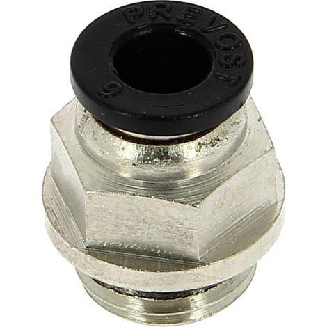 Raccord pneumatique instantané mâle Ø6mm 1/4' – Laiton nickelé – Pression 0 à 10 bar – Pour systèmes pneumatiques